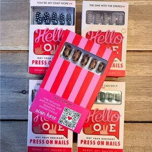 Hello Love Press On Nails - Set of 5 New Boxes